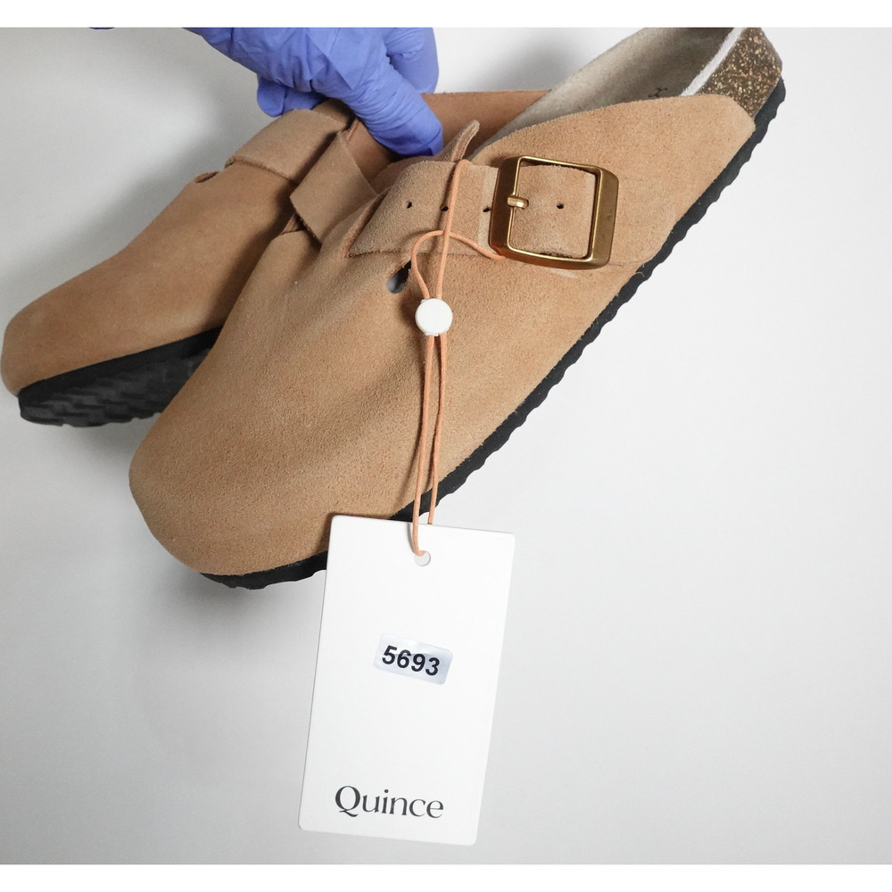 Quince Women's Water Repellant Suede Clog Mule Shoes Pecan Brown Sz 8 5693-78 - Picture 5 of 8